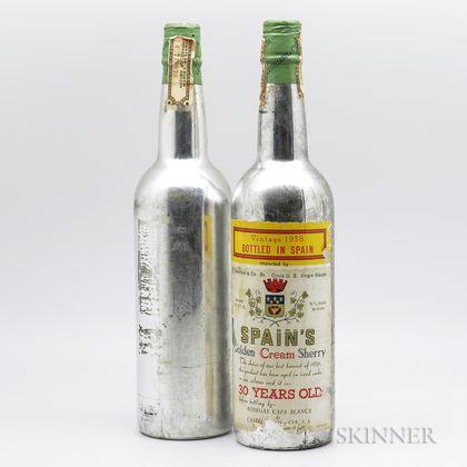 Golden Cream Sherry 30 Years Old 1938, 2 1 pint 8oz bottles 