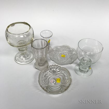Twenty-seven Colorless Glass Tableware Items