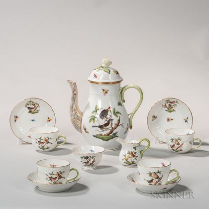 Herend Porcelain "Rothschild Bird" Pattern Tea Set