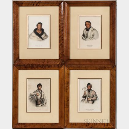 Four Framed Lithographs from The History of Indian Tribes of North America 