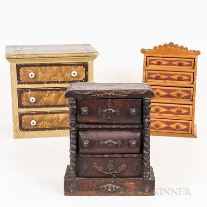 Three Miniature Table-top Bureaus