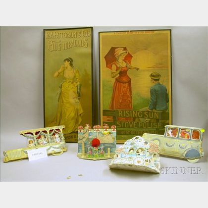 Seven Chromolithograph Posters and Four Die-cut Valentines