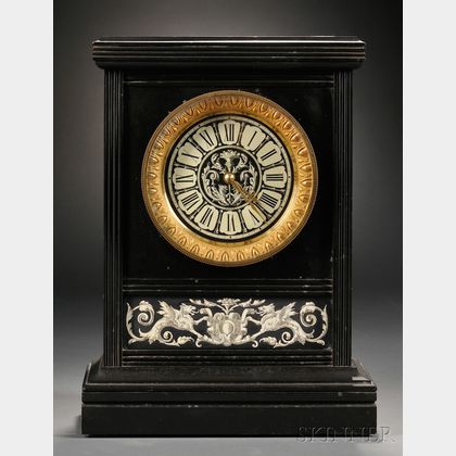 Shreve, Crump & Low Black Marble Mantel Clock