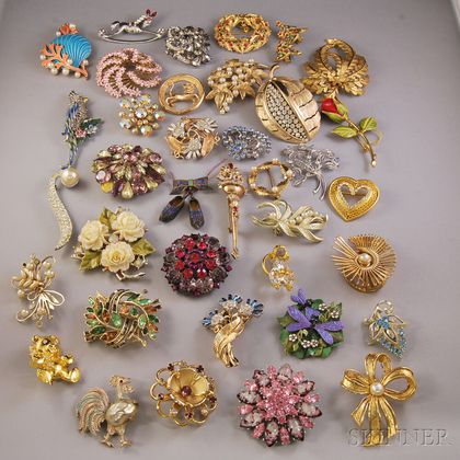 Group of Costume Brooches