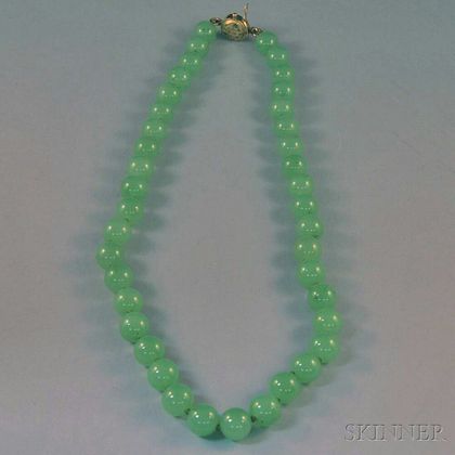 Gump's Serpentine Bead Necklace with 14kt Gold Clasp
