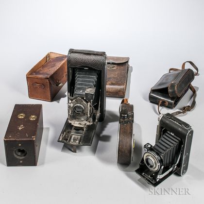 Kodak No. 1, Bell & Howell "Filmo Field Model," and Two Other Cameras