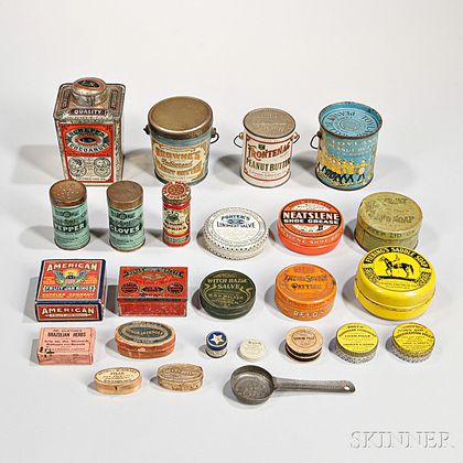 Collection of Lithographic Food and Household Tin, Wood, and Paper Containers