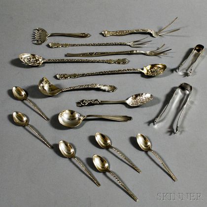 Group of Mostly Sterling Silver Serving Pieces and Flatware