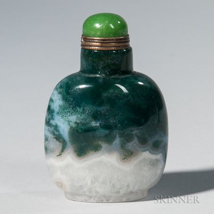 Crystalized Moss Agate Snuff Bottle