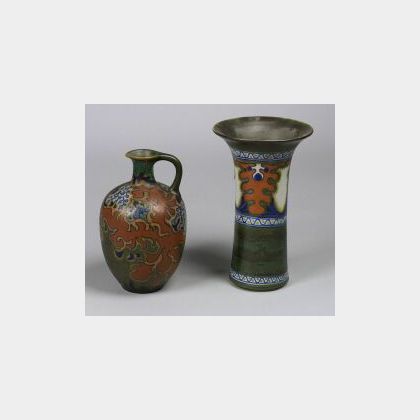 Gouda Pottery Vase and Jug