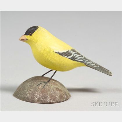 Jess Blackstone (1909-1988) Carved Miniature Goldfinch