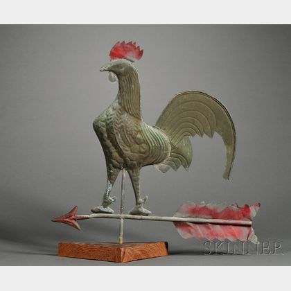 Molded Sheet Copper Rooster Weather Vane
