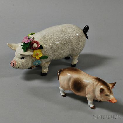 Two Ceramic Pigs