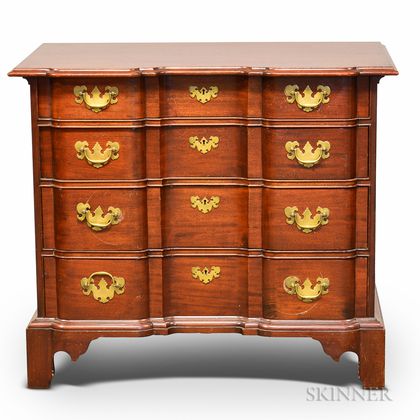 Chippendale-style Mahogany Block-front Chest of Drawers