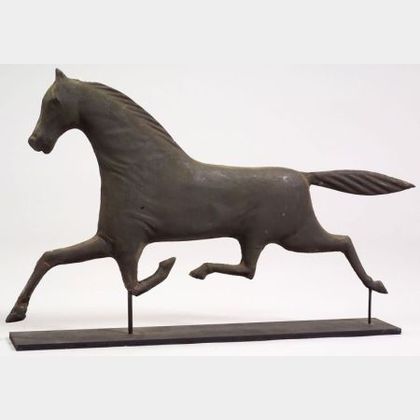 Small Molded Sheet Copper Running Horse Figure