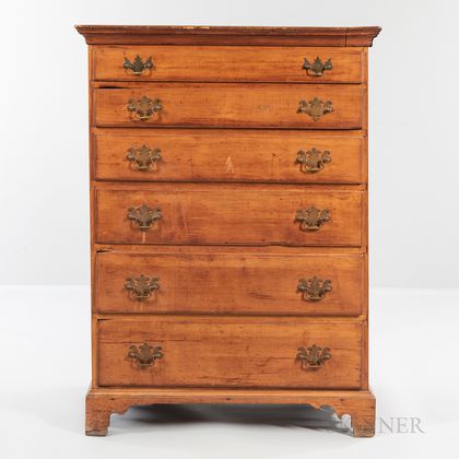 Country Pine Six-drawer Chest of Drawers
