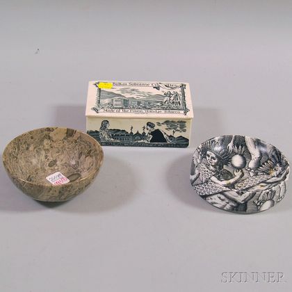 Three Ceramic and Stone Items