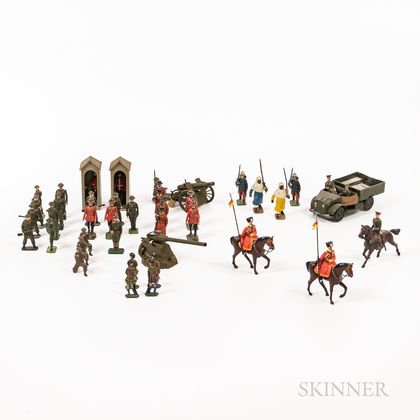 Six Bins of Painted Soldiers and Three Boxes of Painted Soldier Boxes