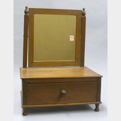 Late Federal Cherry Dressing Mirror on Cabinet. 
