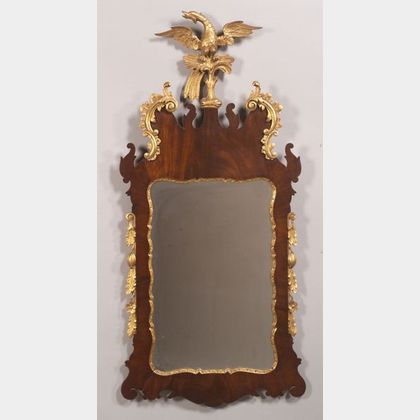 Chippendale-style Mahogany and Parcel Gilt Mirror
