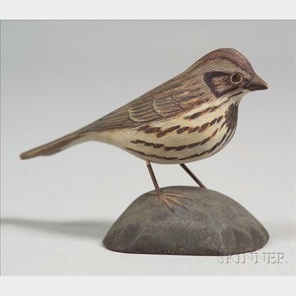 Jess Blackstone (1909-1988) Carved Miniature Song Sparrow