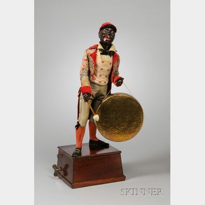 Rare Automaton of a Black Footman with Gong by Adolf Müller