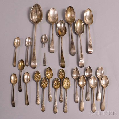 Group of Various English Sterling Silver Spoons