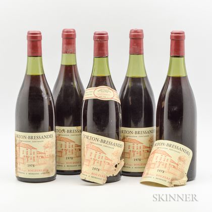 Bouzereau Corton Bressandes 1978, 5 bottles 
