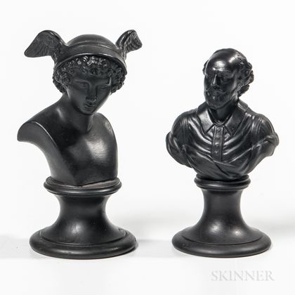 Two Small Wedgwood Black Basalt Busts