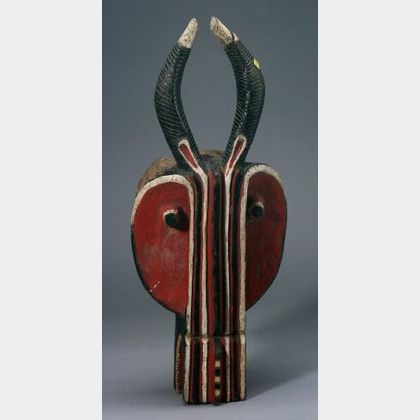 African Painted Carved Wood Mask