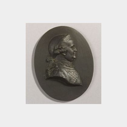 Wedgwood Black Basalt Portrait Medallion of Charles William Brunswick