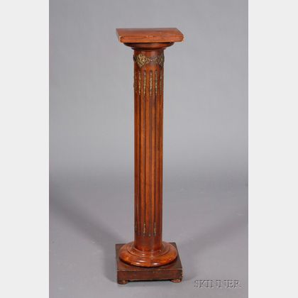 Neoclassical-style Mahoganized and Brass-mounted Pedestal
