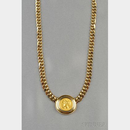 18kt Bicolor Gold and Ancient Gold Coin Necklace, Bulgari