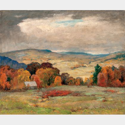 Jonas Joseph LaValley (American, 1858-1930) Cloud Shadows in October, Vermont