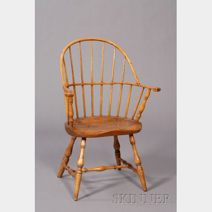 Ash and Maple Sack-back Windsor Chair