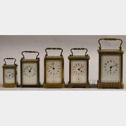 Five French Carriage Clocks