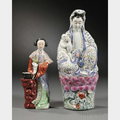 Two Famille Rose Figures