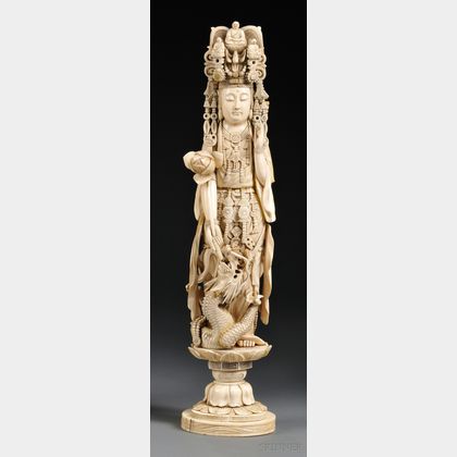 Tall Ivory Carving