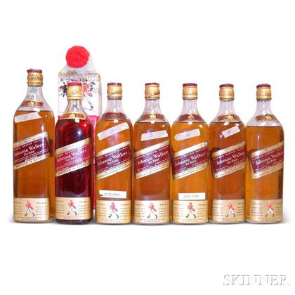 Mixed Johnnie Walker, 7 4/5 quart bottles1 quart bottle 