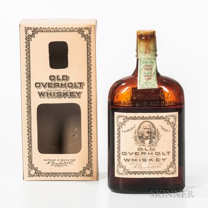 Old Overholt Pure Rye Whiskey 11 Years Old 1921, 1 pint bottle (oc) 