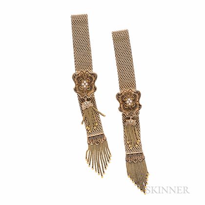 Pair of Victorian Gold Garter Bracelets