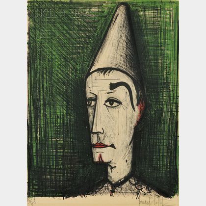 Bernard Buffet (French, 1928-1999) The Clown with the Green Background