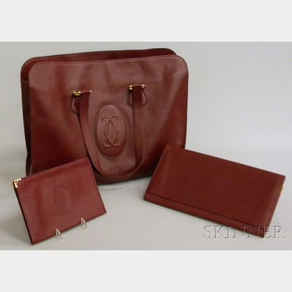 Vintage Cartier Women's Burgundy Leather Tote