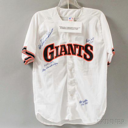 Hall of Fame Autographed Giants Baseball Jersey