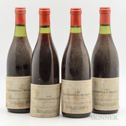 Moine Hudelot Chambolle Musigny 1974, 4 bottles 