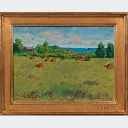 William Middendorf (American, Late 20th Century) Sakonnet Fields (Landscape with Sea Beyond)