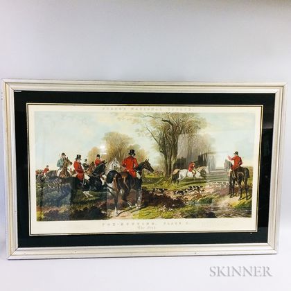 Framed Fores's National Sports Fox-Hunting Lithograph