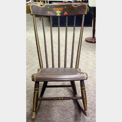 Early 19th Century Painted and Stencil Decorated Rocker. 
