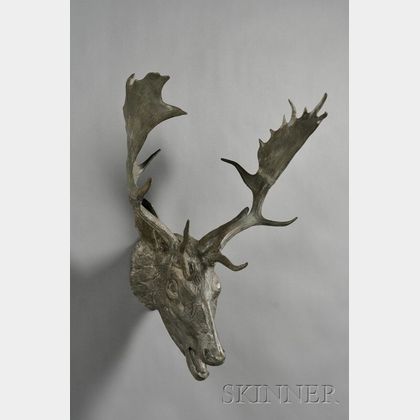 Wall-mounted Molded Zinc Elk Head