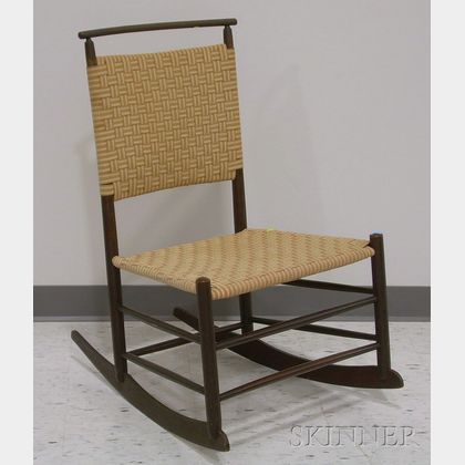 Mt. Lebanon Shaker Maple Production Rocking Chair with Woven Tape Back and Seat